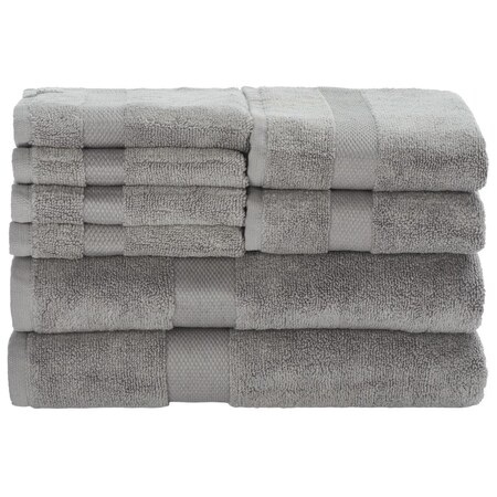 Safavieh Plush Towel Bundle, Grey - 8 Piece TWL1800C
